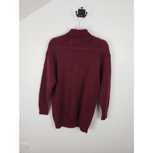 Gitano Retro Oversized Maroon Red 80s 90s Grunge Mohair Blend Sweater Small - Picture 8 of 11